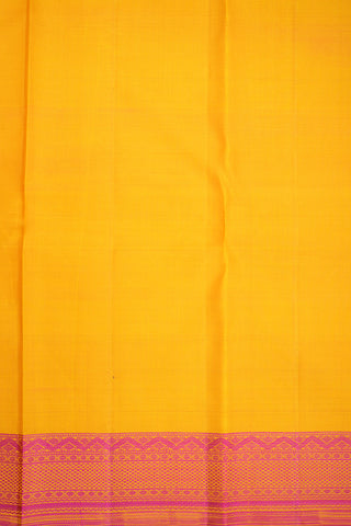 Mayil Kann Threadwork Border Mango Yellow Kanchipuram Silk Saree