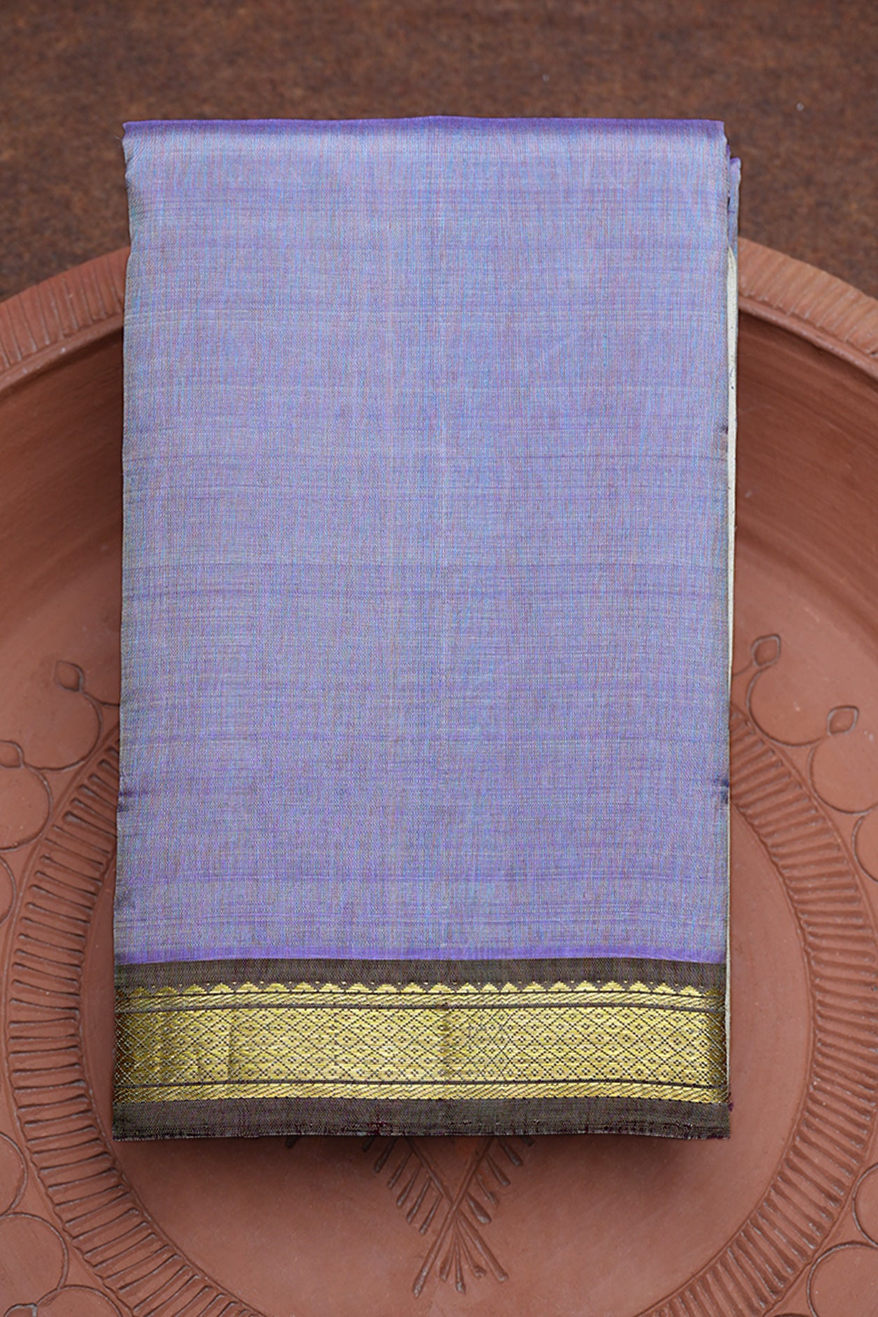 Mayil Kann Zari Border Lavender Kanchipuram Silk Saree
