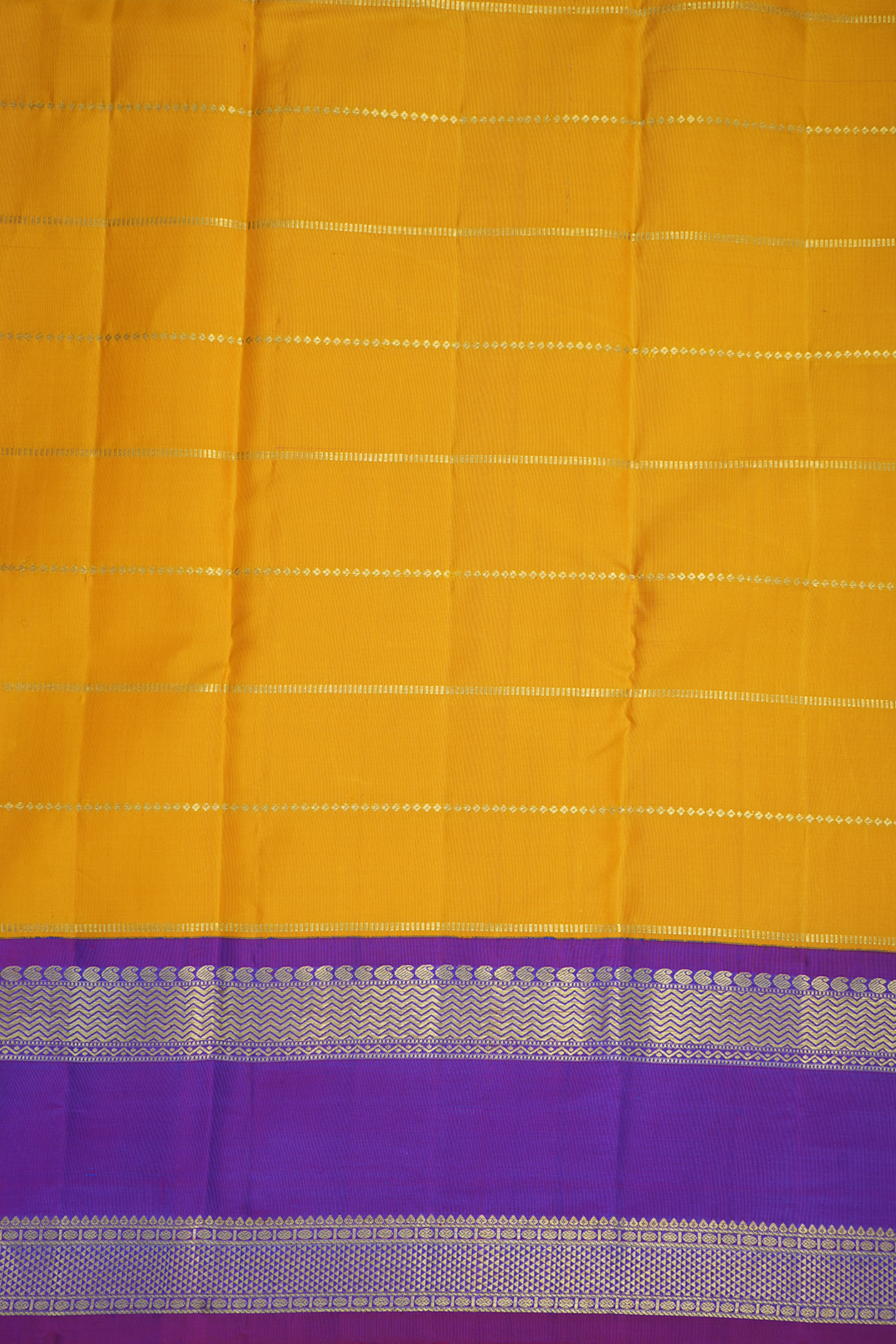 Mayil Kann Zari Design Honey Yellow Kanchipuram Silk Saree