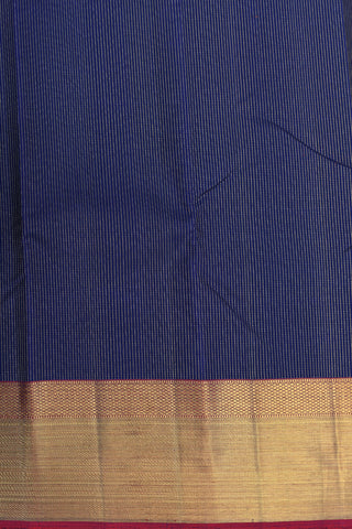 Vertical Stripes Navy Blue Kanchipuram Silk Saree