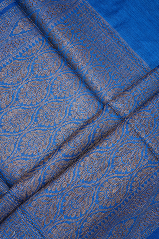 Meenakari Work Cobalt Blue Tussar Silk Saree