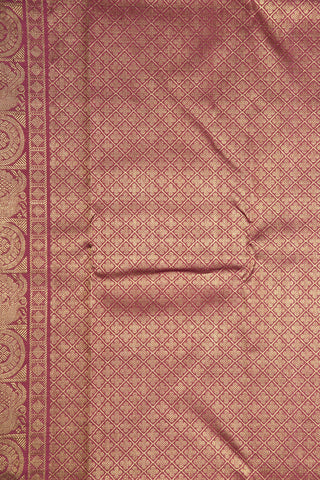 Meenakari Work Pendant Motif Peach Orange Kanchipuram Silk Saree
