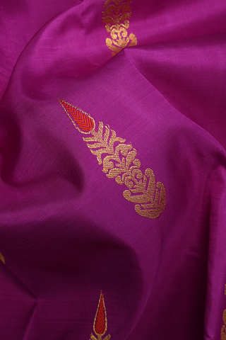 Meenakari Work Purple Rose Kanchipuram Silk Saree