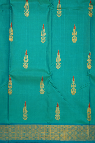 Meenakari Work Sea Green Kanchipuram Silk Saree