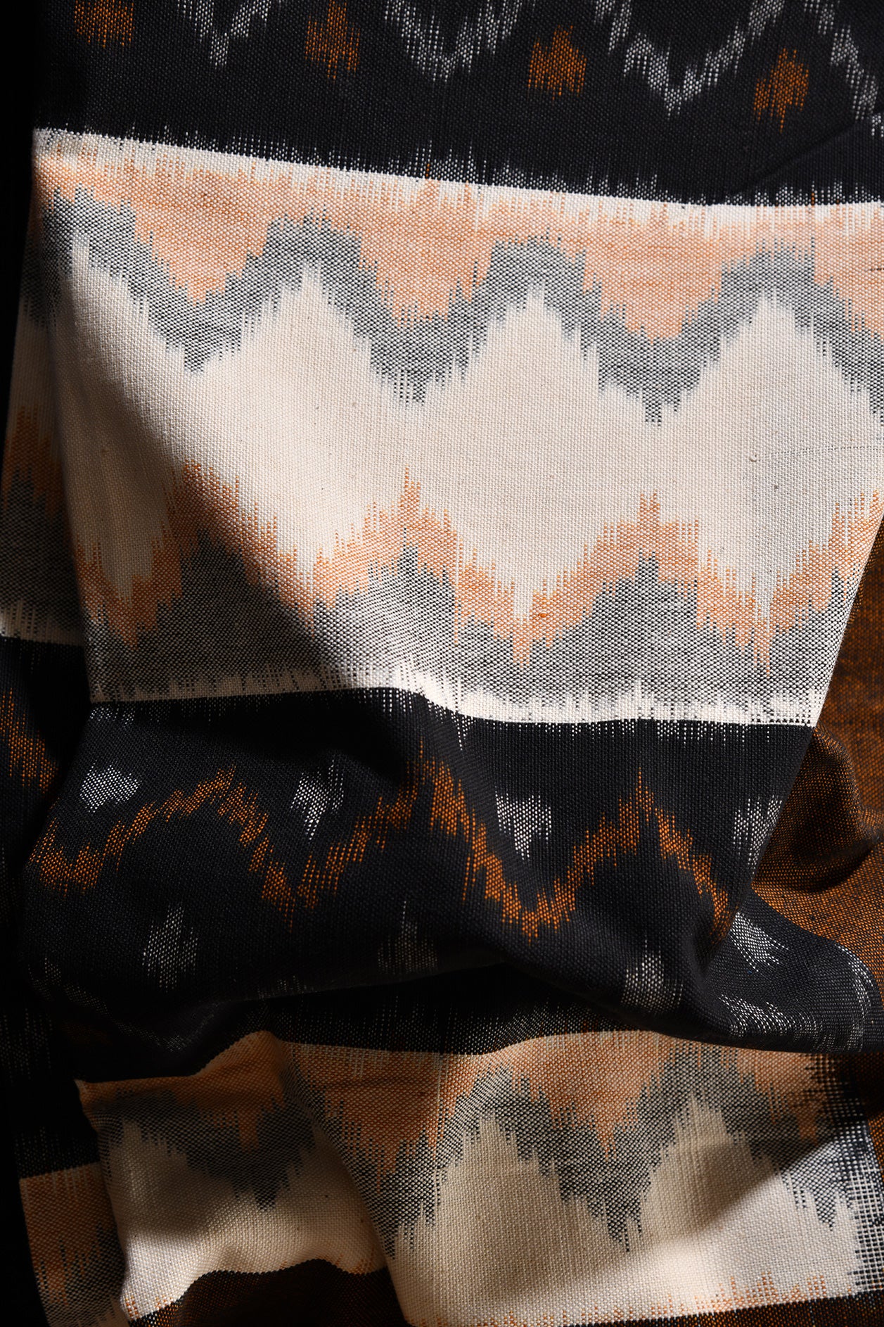 Multicolor Chevron Ikat Panel Cotton Single Bedsheet
