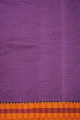 Multicolor Checked Border Purple Dharwad Cotton Saree