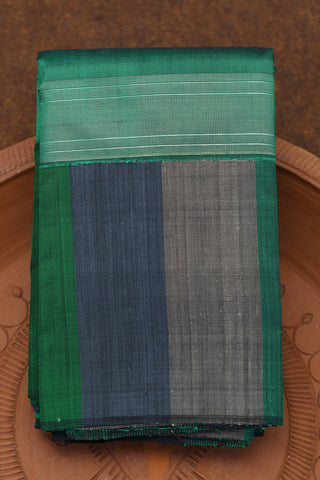 Plain Pine Green Kanchipuram Silk Saree