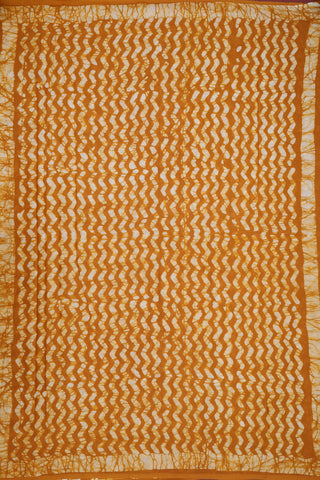 Mustard Yellow Geometric Batik Ahmedabad Cotton Saree
