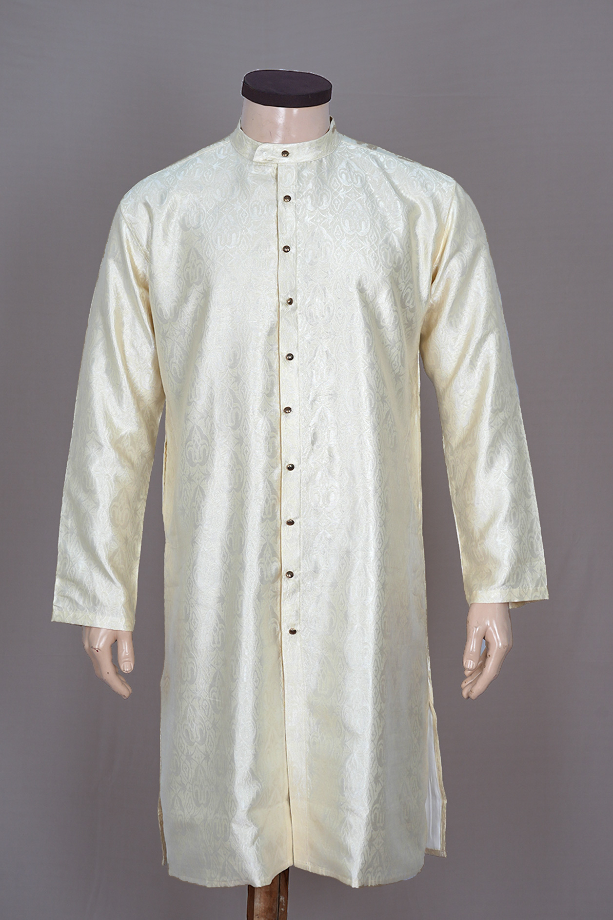 Sundari Silks x Naushad Ali Ivory Banaras Silk Long Kurta