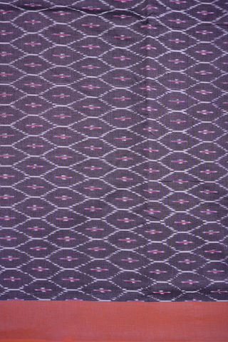 Ogee Design Dusty Purple Pochampally Cotton Saree