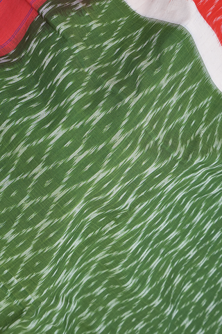 Ogee Design Fern Green Pochampally Cotton Saree