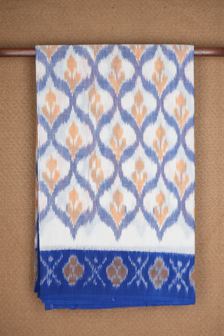 Ogee Design Off White Pochampally Cotton Saree