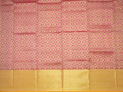 Ogee Peacock Design Mulberry Pink Pavadai Sattai Material