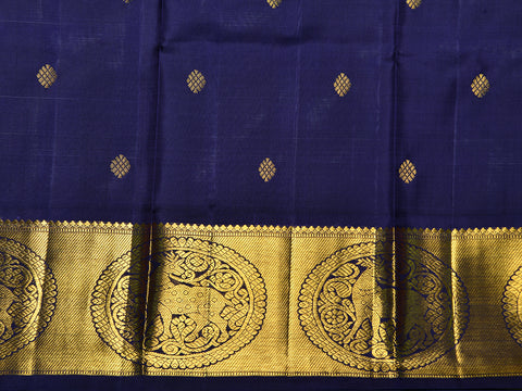 Threaded Butta Grey Kanchipuram Silk Pavadai Sattai Material