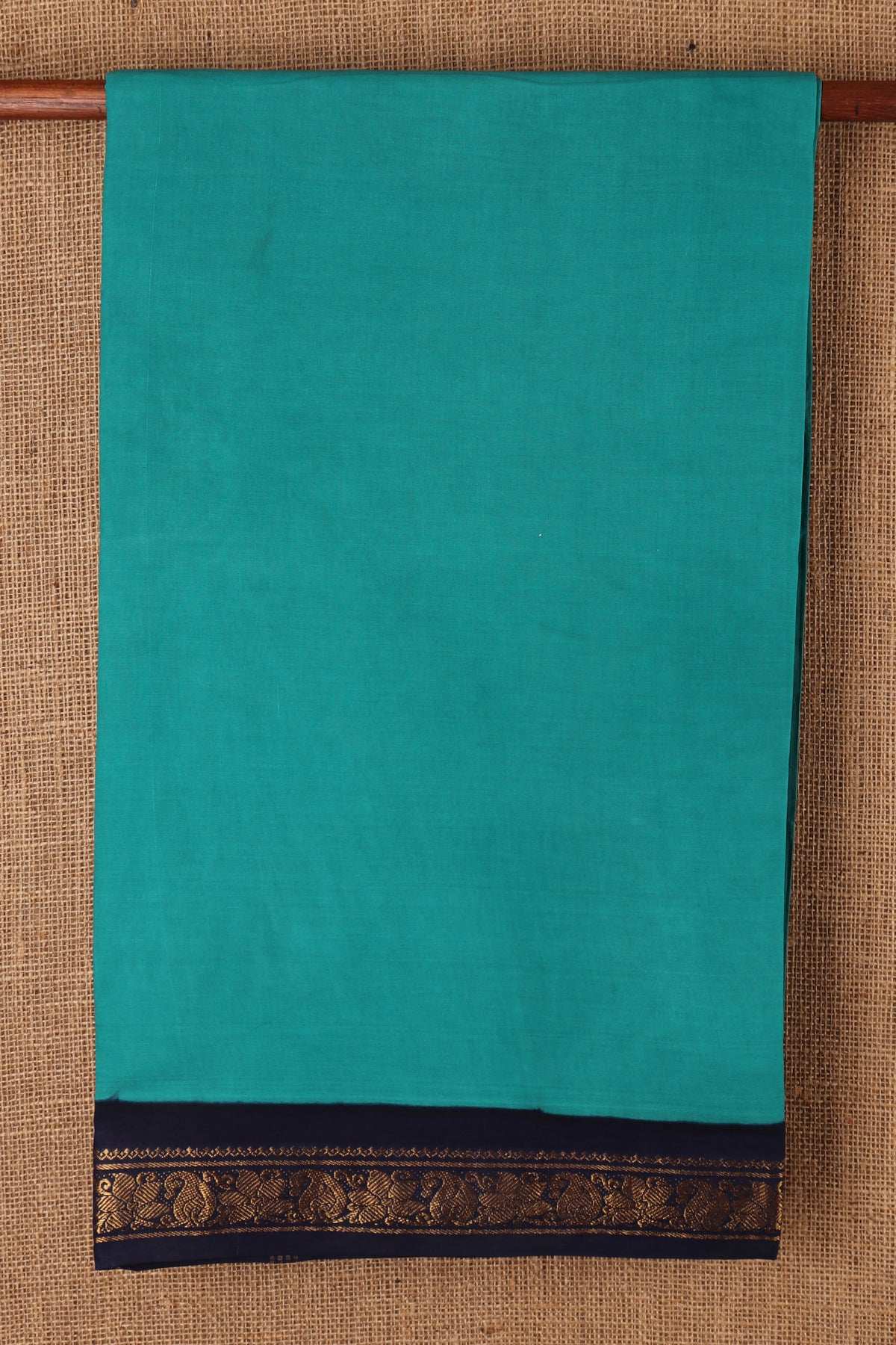 Paisley Border Design Turquoise Blue Sungudi Cotton Saree