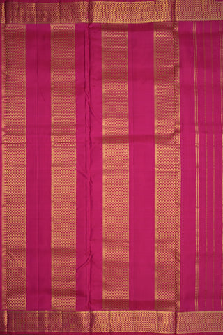 Zari Motifs Rani Pink Kanchipuram Nine Yards Silk Saree