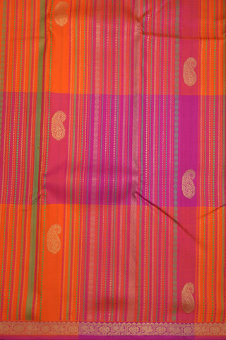 Threadwork Design Multicolor Kanchipuram Silk Saree