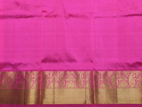 Paisley Border In Brocade Green Kanchipuram Silk Unstitched Pavadai Sattai Material