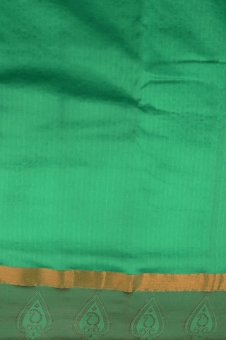 Paisley Border Plain Green Semi Silk Saree