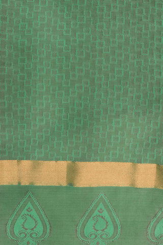 Paisley Border Plain Green Semi Silk Saree