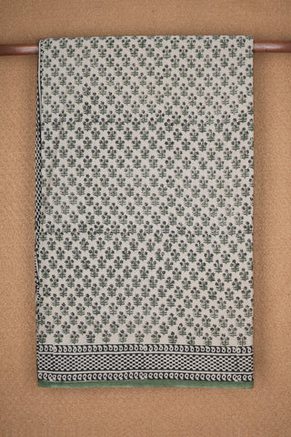 Paisley Border Printed Beige Jaipur Cotton Saree