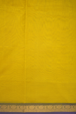 Paisley Border Sunflower Yellow Traditional Silk Cotton Saree