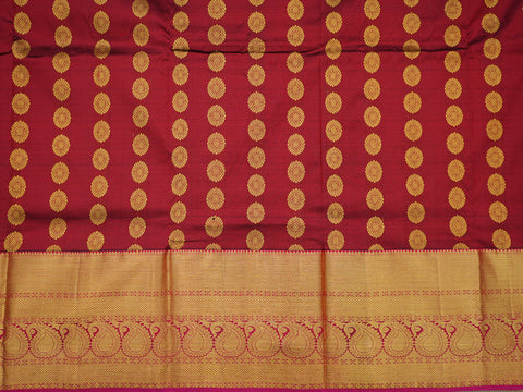 Paisley Border With Buttas Maroon Silk Pavadai Sattai Material