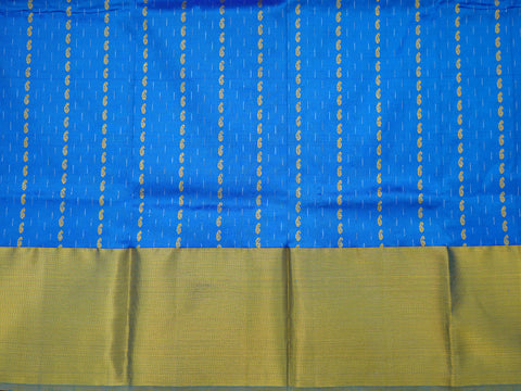 Paisley Buttas Azure Blue Silk Pavadai Sattai Material