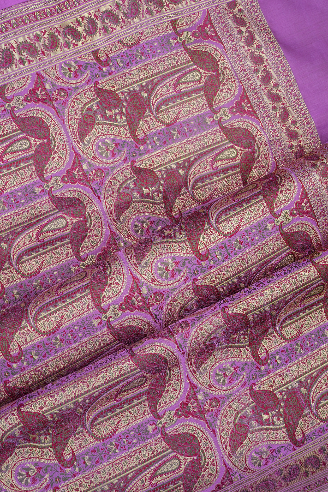 Paisley Buttas Mauve Pink Banarasi Silk Saree