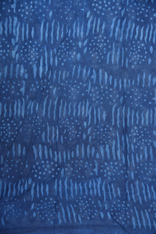 Paisley Design Bagru Printed Indigo Blue Hyderabad Cotton Saree
