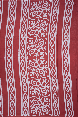 Paisley Design Brick Red Jaipur Cotton Saree