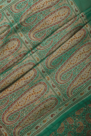 Paisley Design Emerald Green Banarasi Tanchoi Silk Saree