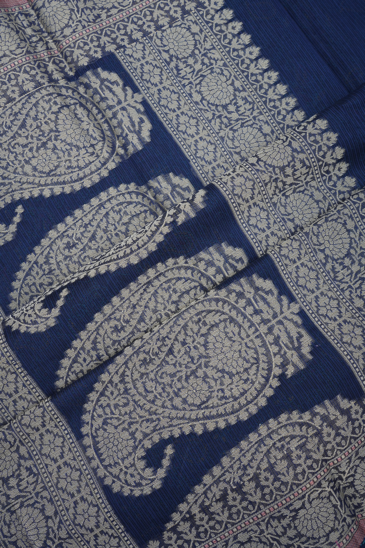 Paisley Design Prussian Blue Kota Cotton Saree