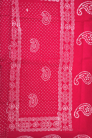 Paisley Design Rani Pink Sungudi Cotton Saree