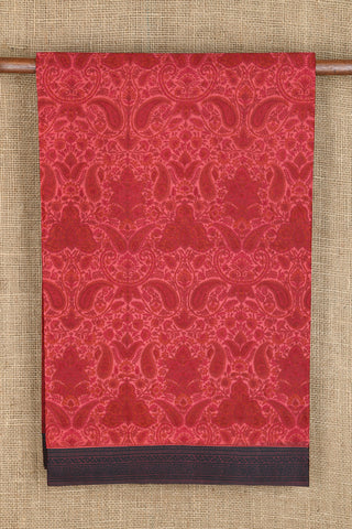 Paisley Design Red Printed Ahmedabad Cotton Saree