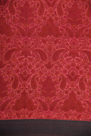 Paisley Design Red Printed Ahmedabad Cotton Saree