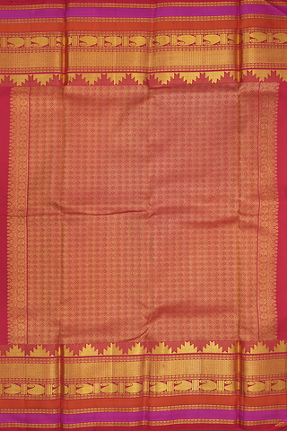 Paisley Floral Zari Motifs Chilli Red Kanchipuram Silk Saree