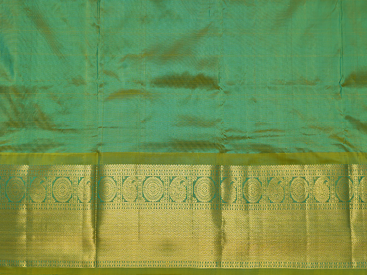 Paisley Zari Motifs Green Unstitched Pavadai Sattai Material