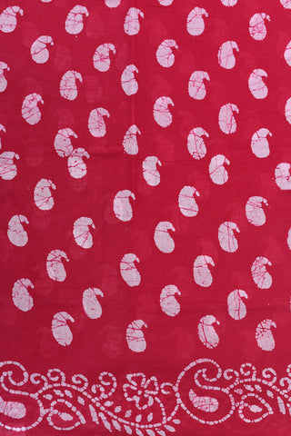 Paisley Printed Magenta Pink Sungudi Cotton Saree