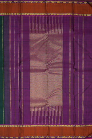 Contrast Zari Border Emerald Green Kanchipuram Silk Saree