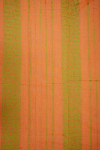 Paisley Thread Motifs Melon Orange Kanchi Cotton Saree