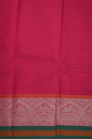 Paisley Threadwork Buttas Blush Red Kanchi Cotton Saree