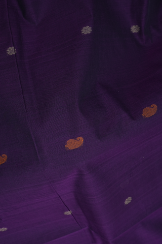 Paisley Floral Buttas Purple Coimbatore Cotton Saree
