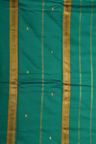 Paisley Zari Border In Buttis Green Apoorva Art Silk Saree
