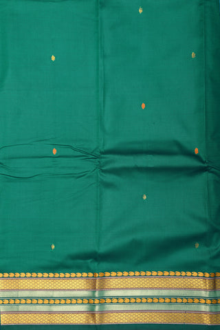Paisley Zari Border In Buttis Green Apoorva Art Silk Saree