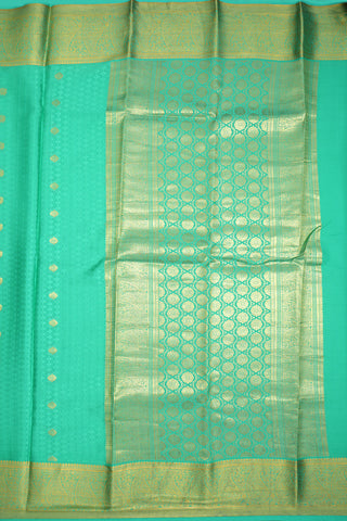 Paisley Zari Border Jade Green Mysore Silk Saree