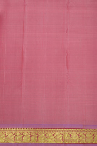 Paisley Zari Border Plain Pink Kanchipuram Silk Saree