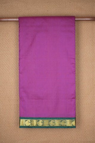 Paisley Border Purple Rose Kanchipuram Nine Yards Silk Saree
