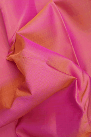 Paisley Zari Border Plain Tulip Pink Kanchipuram Silk Saree