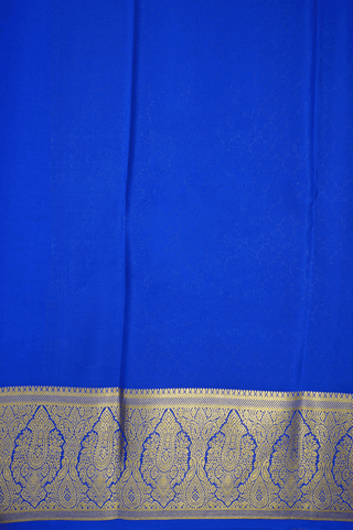 Paisley Zari Buttas Cerulean Blue Mysore Silk Saree